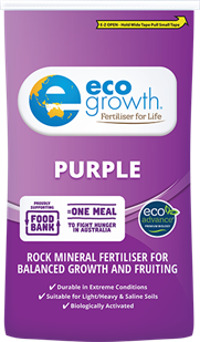 Rock mineral fertiliser for balanced growth and fruiting
